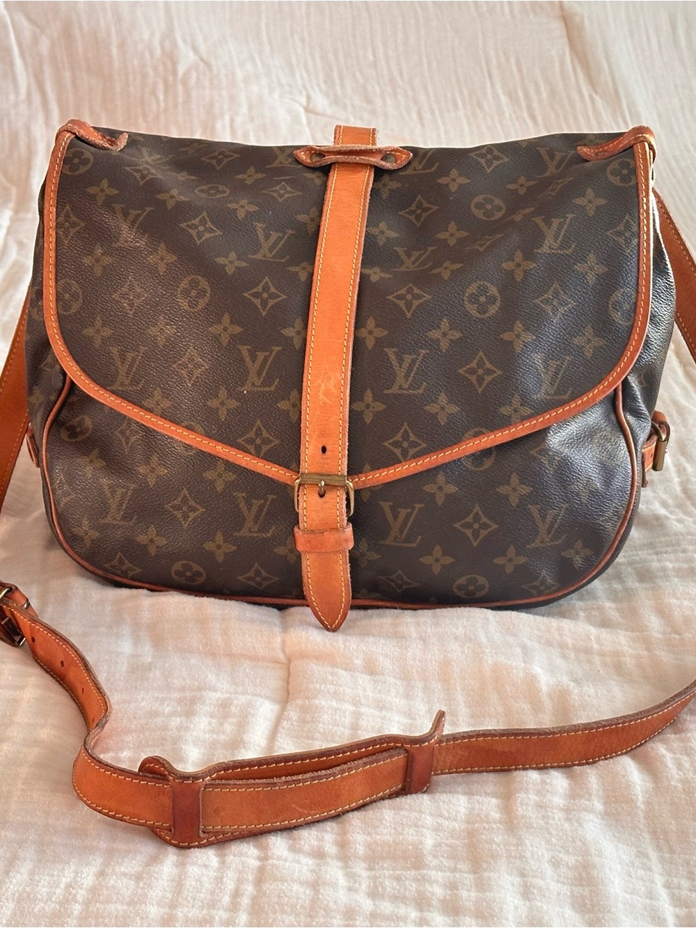 Vintage Louis Vuitton Monogram Canvas Saumur 35 Shoulder Bag FH0911 Authentic